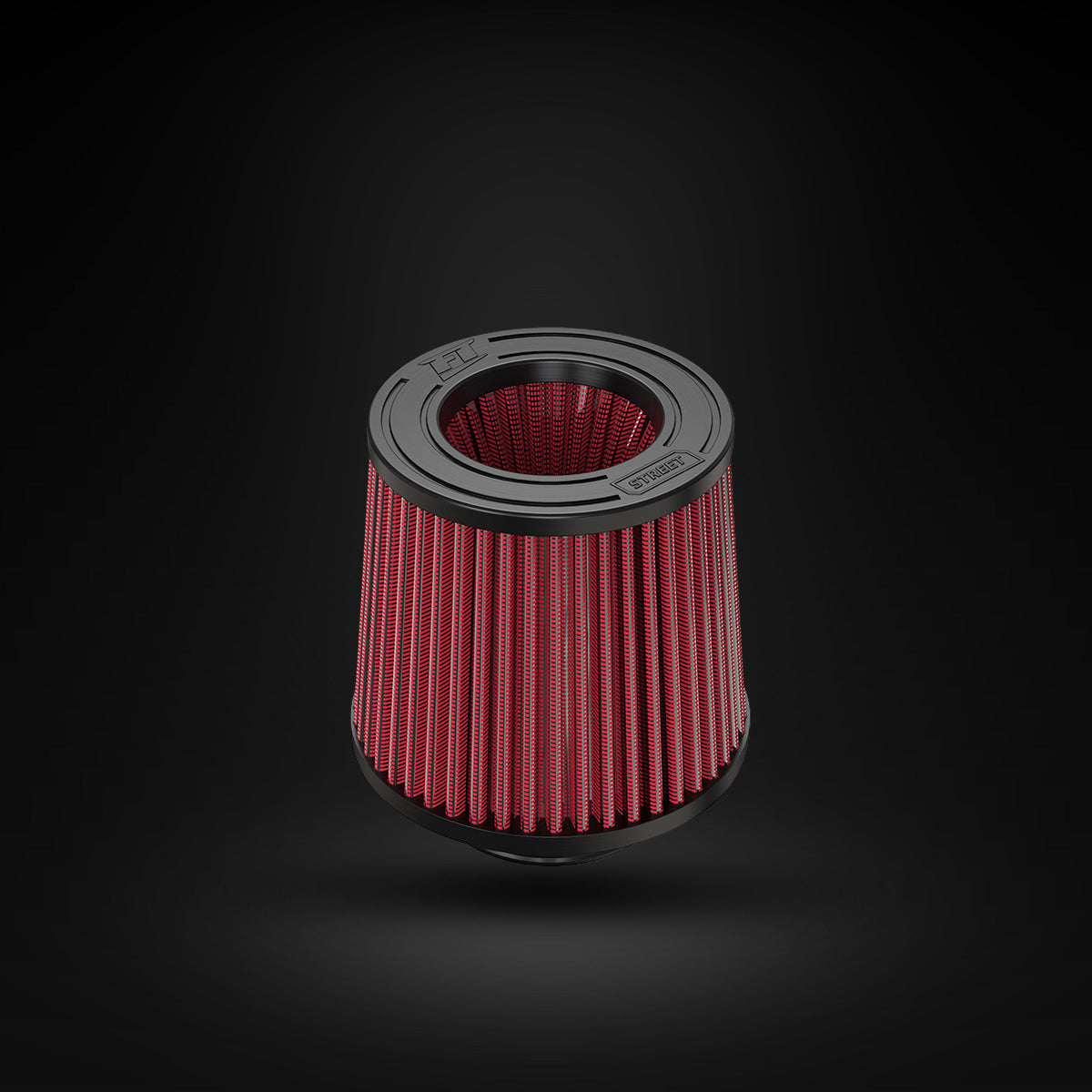 Filtro De Ar Cônico Fueltech Street Duplo Fluxo 2,5pol e 120mm Vermelho
