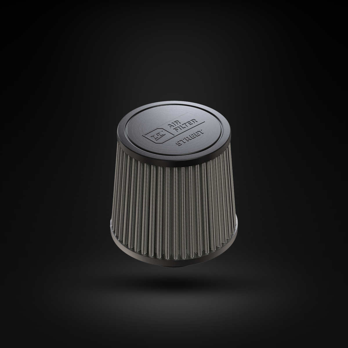 Filtro De Ar Cônico Fueltech Street Mono Fluxo 3pol e 140mm Cinza