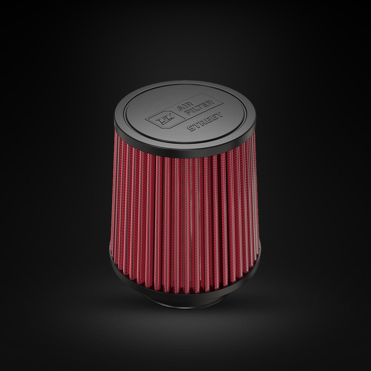 Filtro De Ar Cônico Fueltech Street Mono Fluxo 3pol e 140mm Vermelho