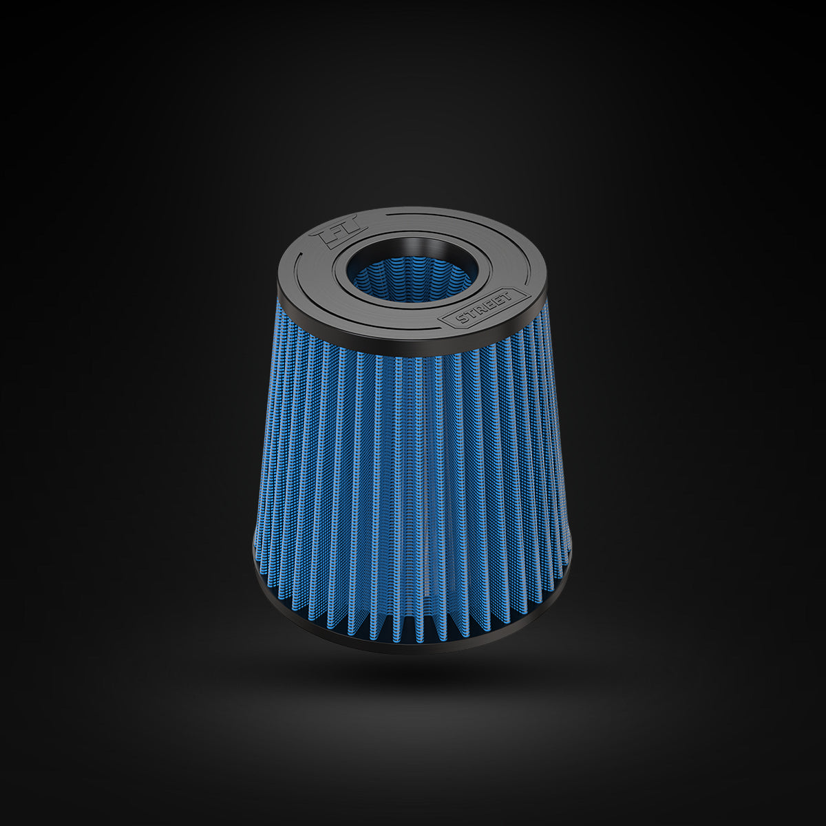 Filtro De Ar Cônico Fueltech Street Alta Performance 3pol e 180mm Duplo Fluxo Azul