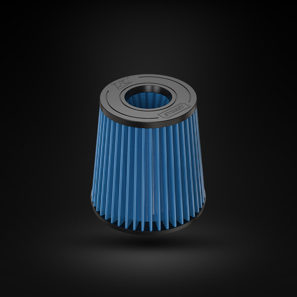 Filtro De Ar Cônico Fueltech Street Alta Performance 3,5pol e 180mm Duplo Fluxo Azul