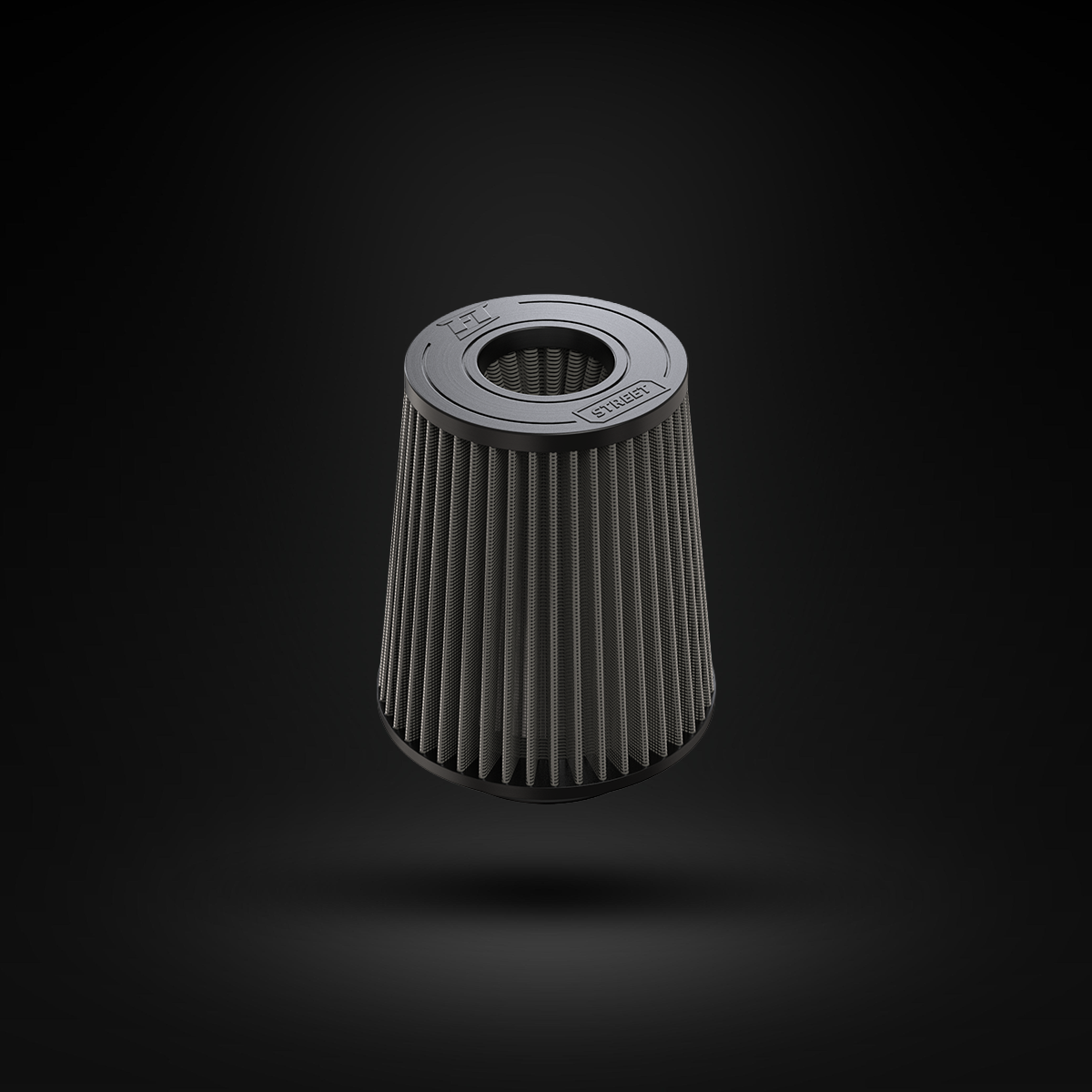 Filtro De Ar Cônico Fueltech Street Alta Performance 4pol e 200mm Duplo Fluxo Cinza