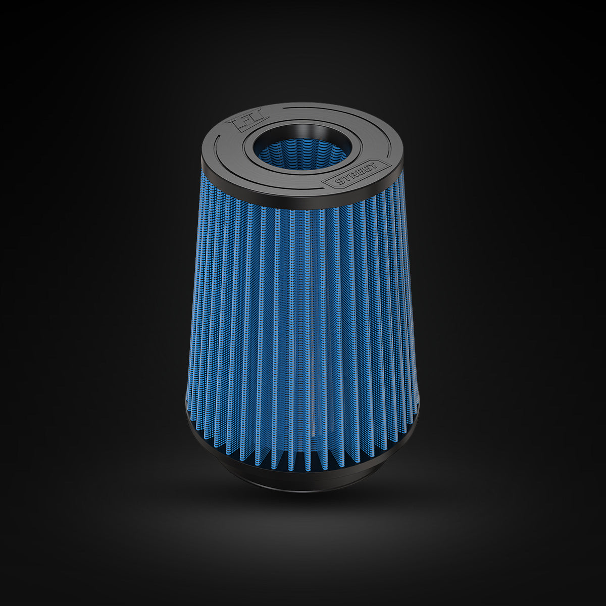 Filtro De Ar Cônico Fueltech Street Alta Performance 5pol e 220mm Duplo Fluxo Azul