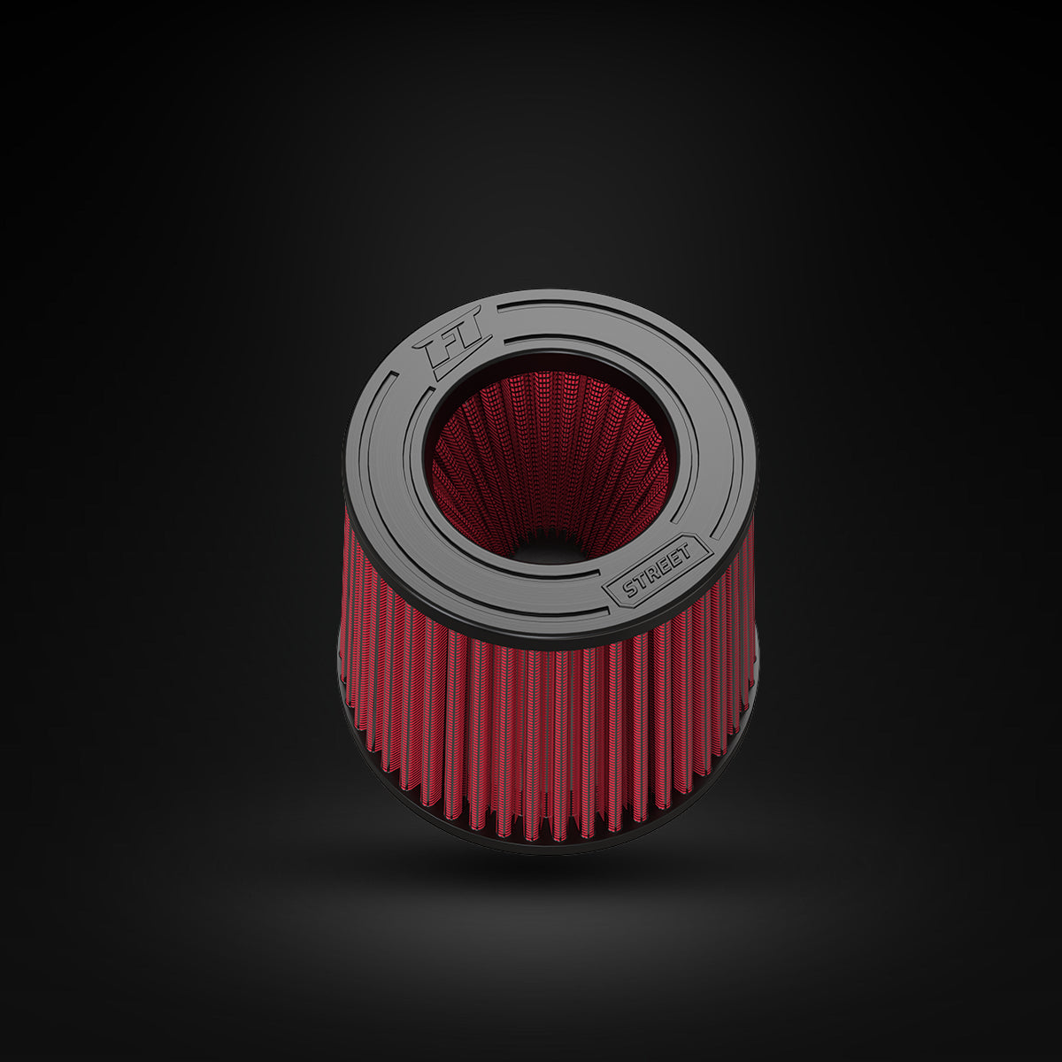 Filtro De Ar Cônico Fueltech Street Duplo Fluxo 2pol e 120mm Vermelho