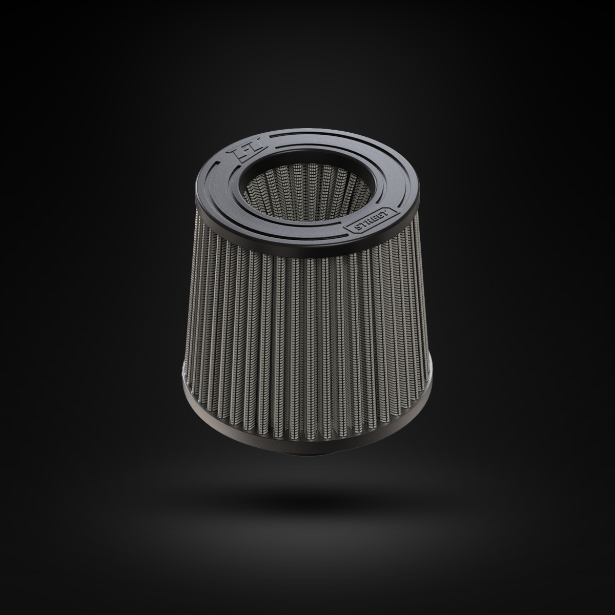 Filtro De Ar Cônico Fueltech Street Duplo Fluxo 2pol e 120mm Cinza