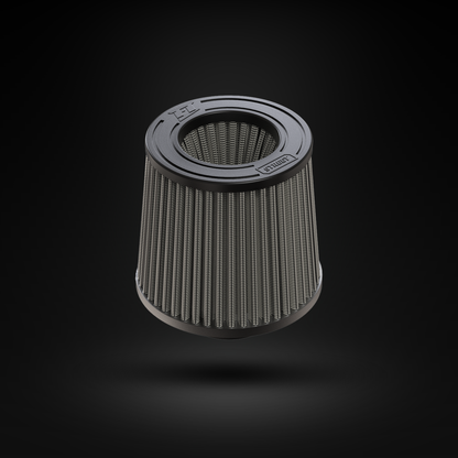 Filtro De Ar Cônico Fueltech Street Duplo Fluxo 2,5pol e 120mm Cinza