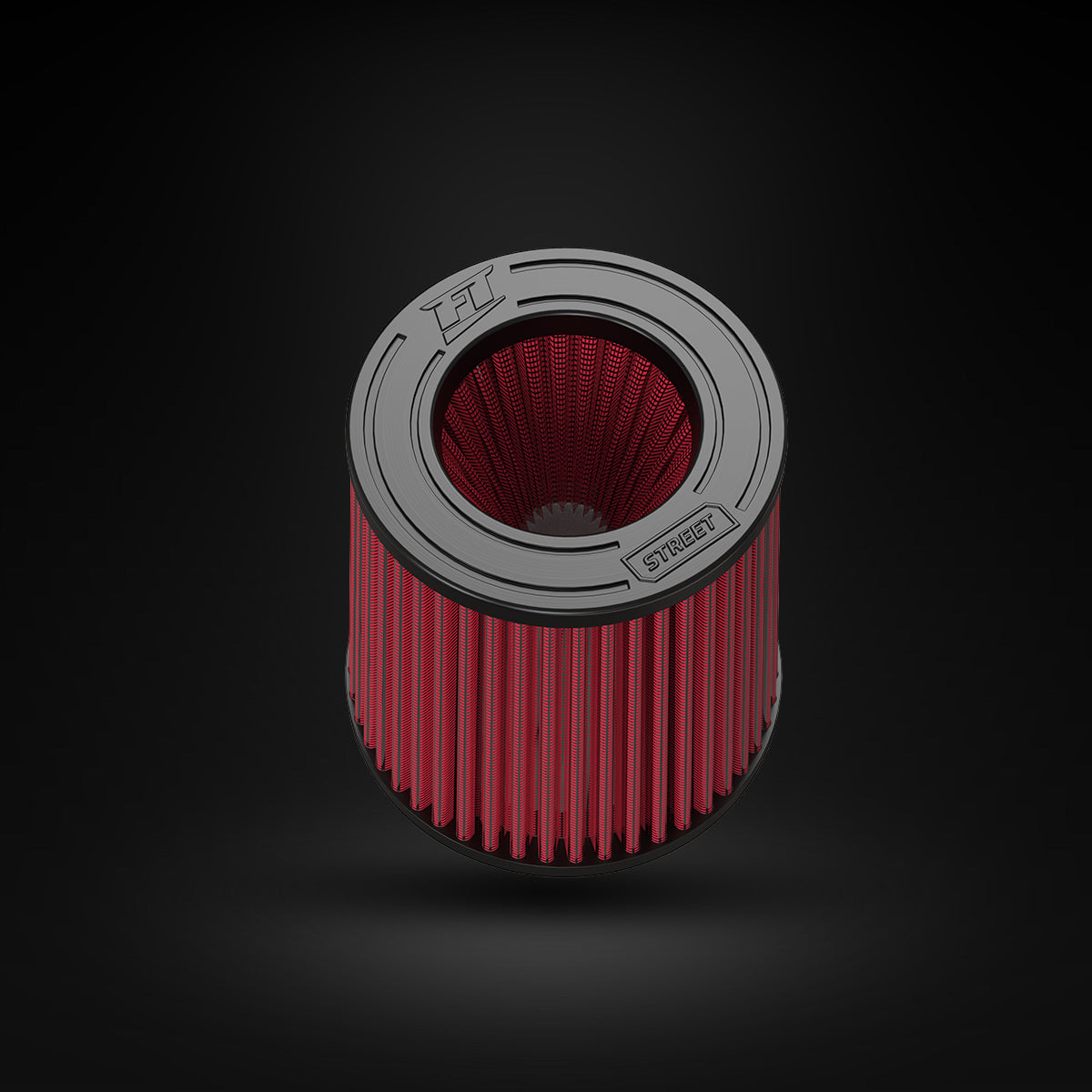Filtro De Ar Cônico Fueltech Street Duplo Fluxo 2pol e 140mm Vermelho