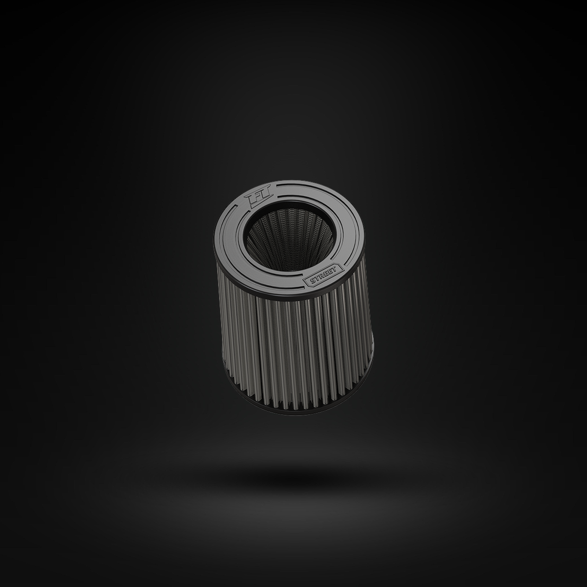 Filtro De Ar Cônico Fueltech Street Duplo Fluxo 2pol e 160mm Cinza
