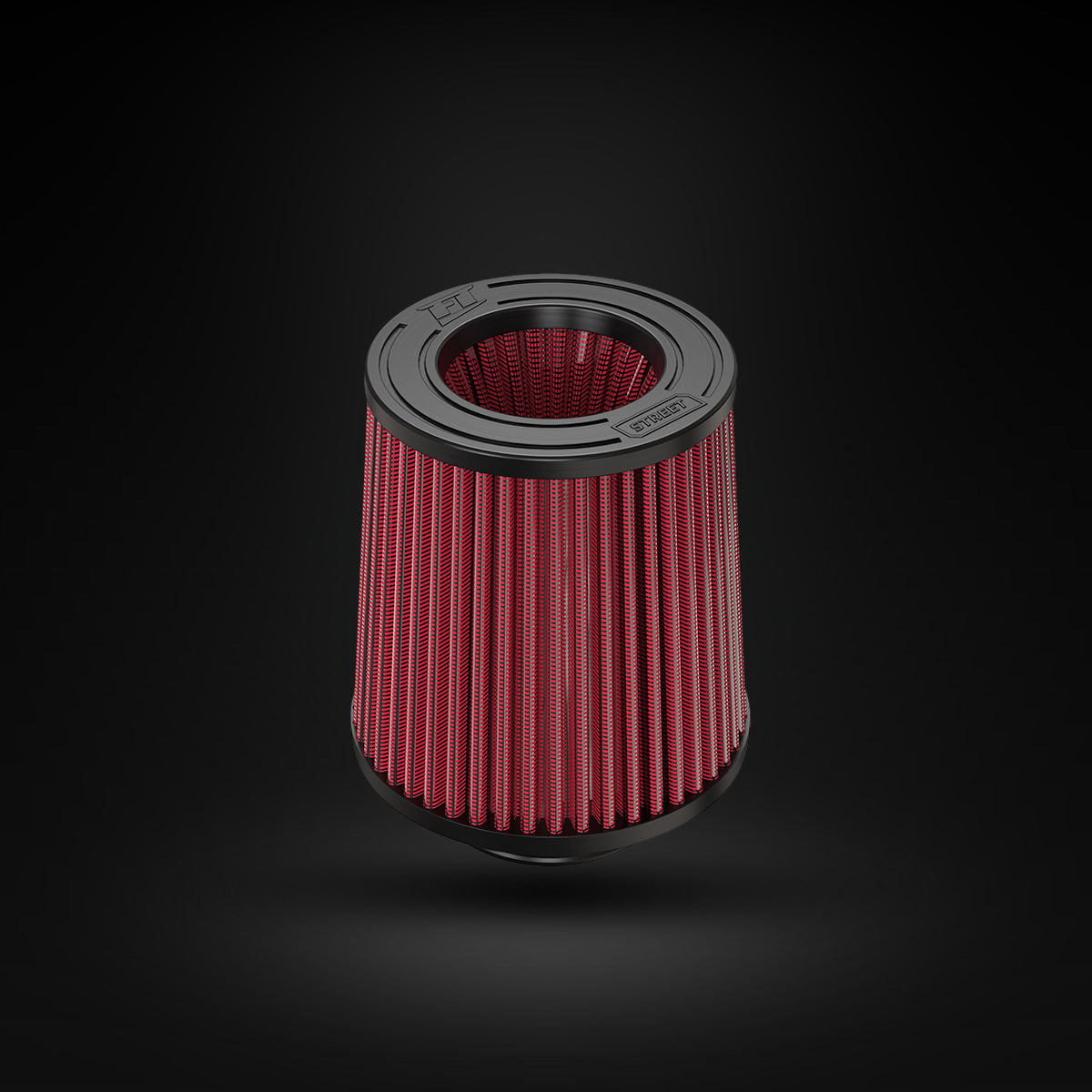Filtro De Ar Cônico Fueltech Street Duplo Fluxo 2,5pol e 140mm Vermelho