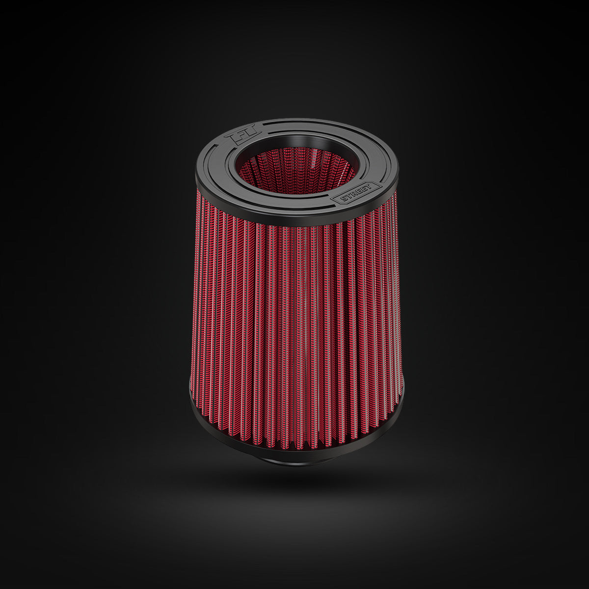 Filtro De Ar Cônico Fueltech Street Duplo Fluxo 2,5pol e 160mm Vermelho