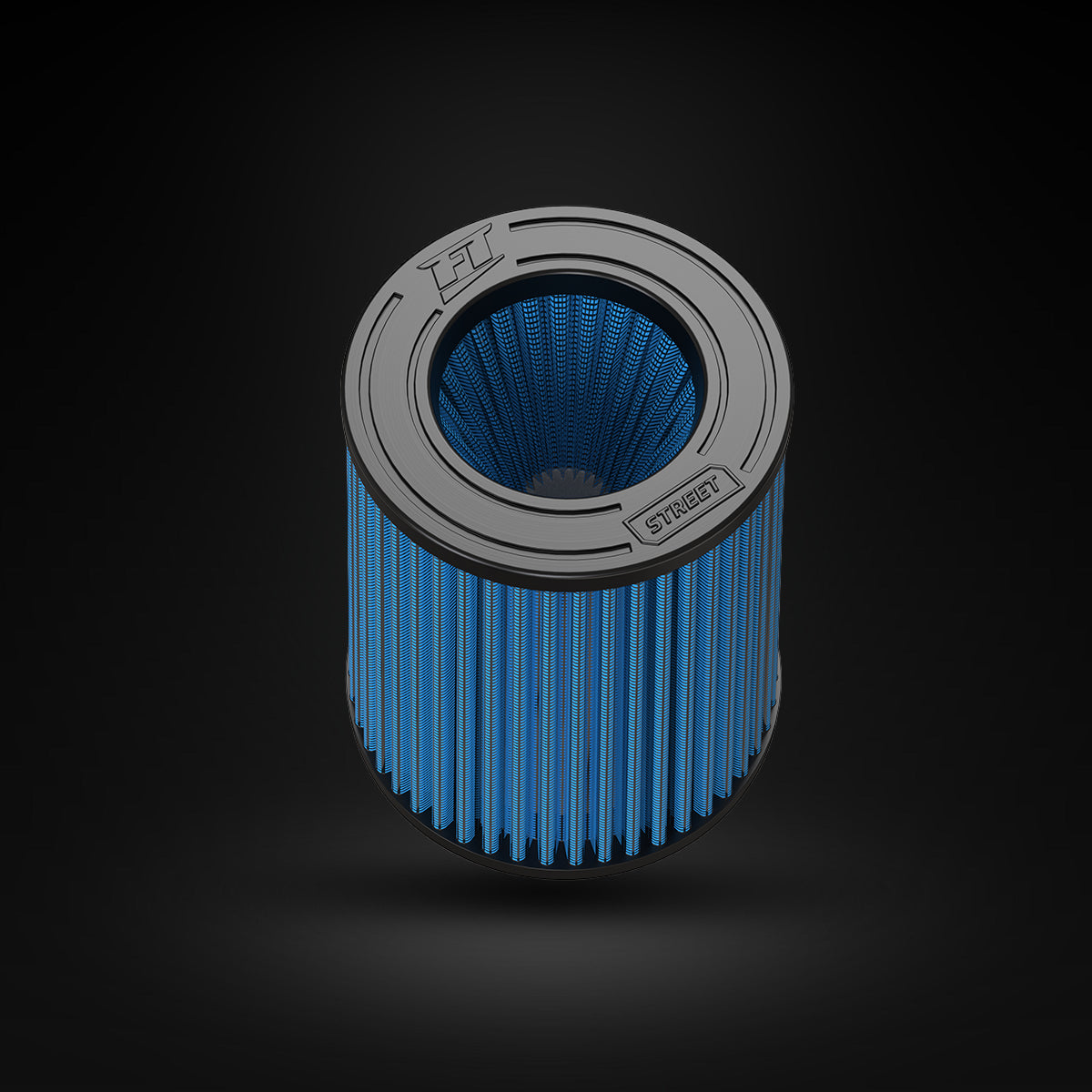 Filtro De Ar Cônico Fueltech Street Duplo Fluxo 2,5pol e 160mm Azul
