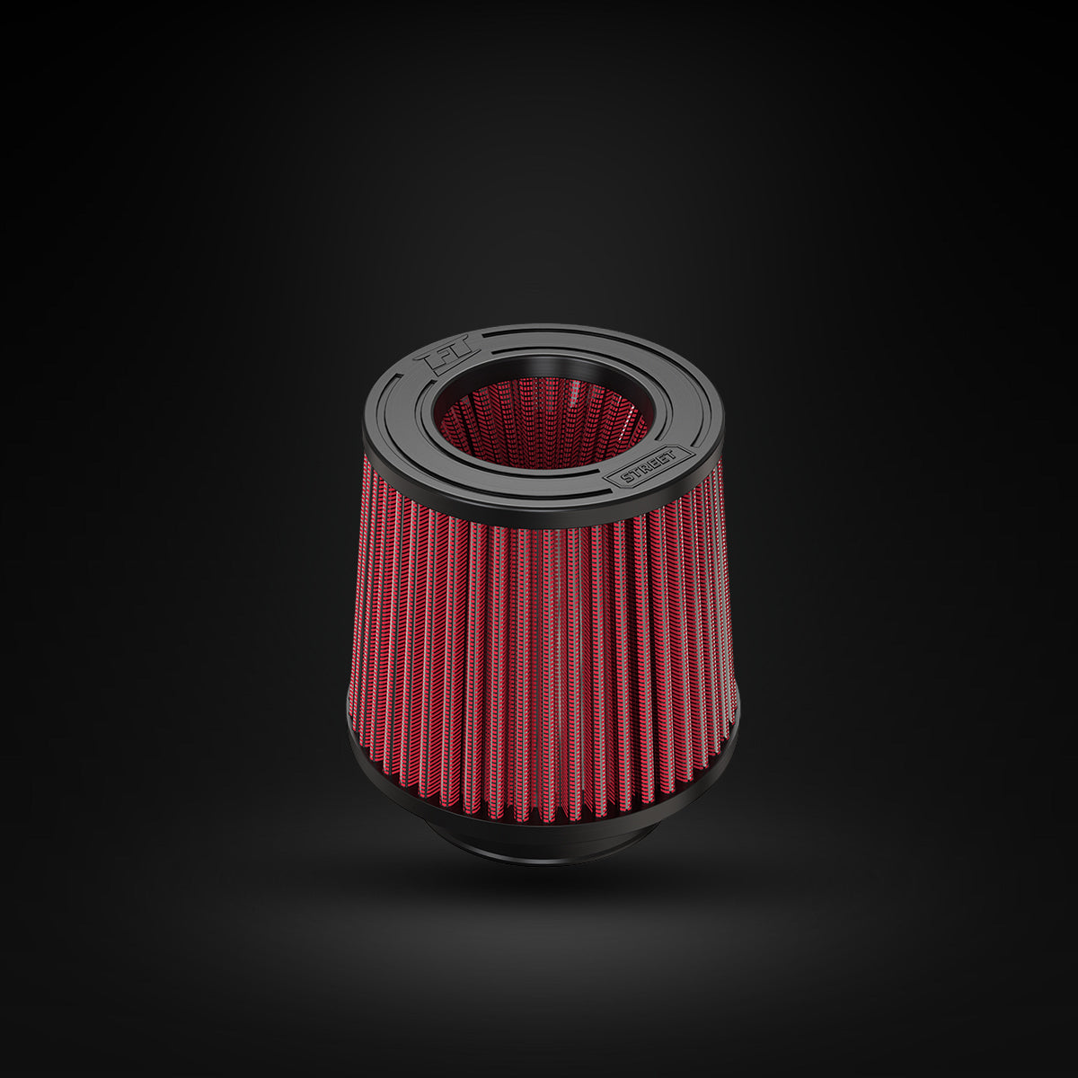 Filtro De Ar Cônico Fueltech Street Duplo Fluxo 3pol e 120mm Vermelho