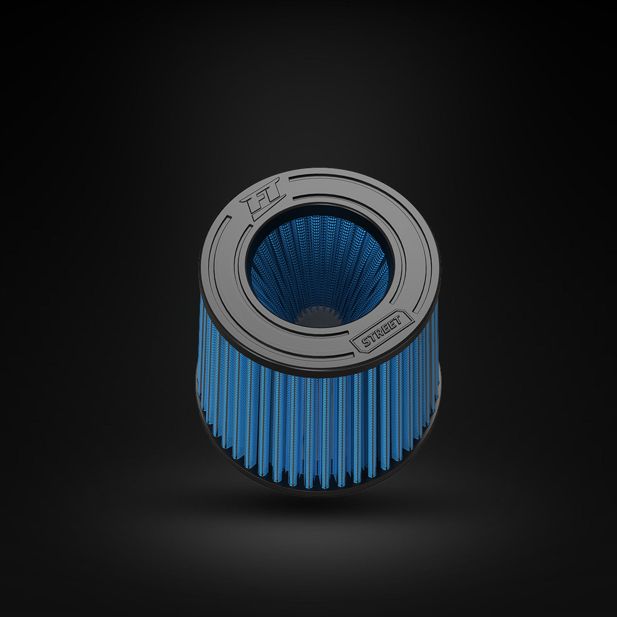Filtro De Ar Cônico Fueltech Street Duplo Fluxo 3pol e 120mm Azul