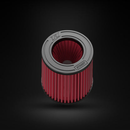Filtro De Ar Cônico Fueltech Street Duplo Fluxo 3pol e 140mm Vermelho