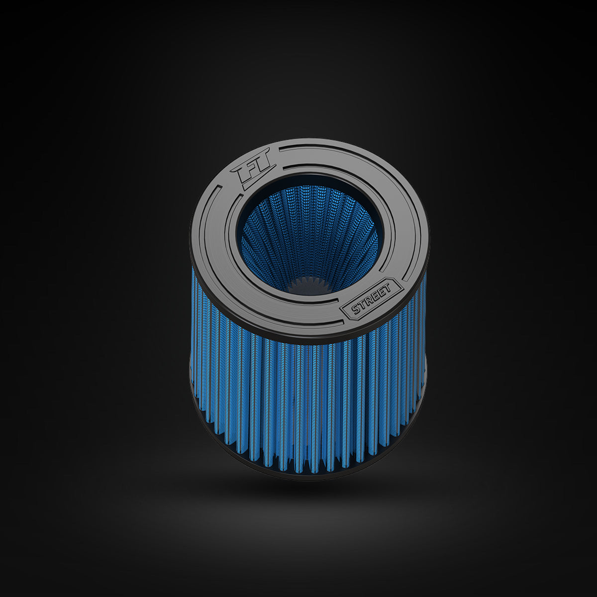 Filtro De Ar Cônico Fueltech Street Duplo Fluxo 3pol e 140mm Azul