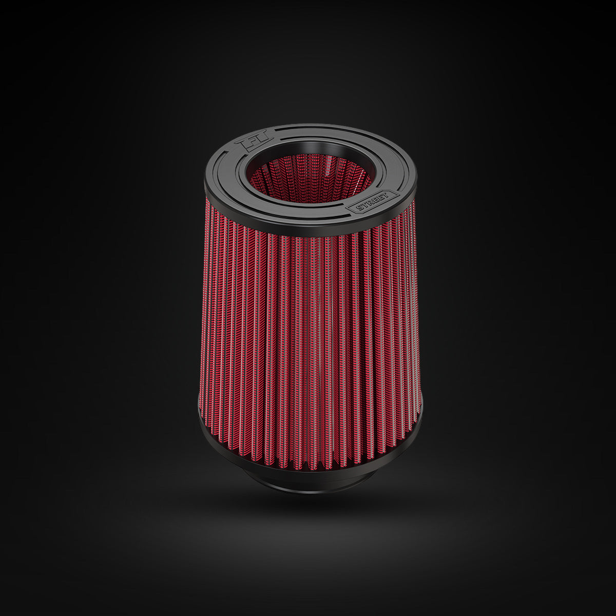 Filtro De Ar Cônico Fueltech Street Duplo Fluxo 3pol e 160mm Vermelho