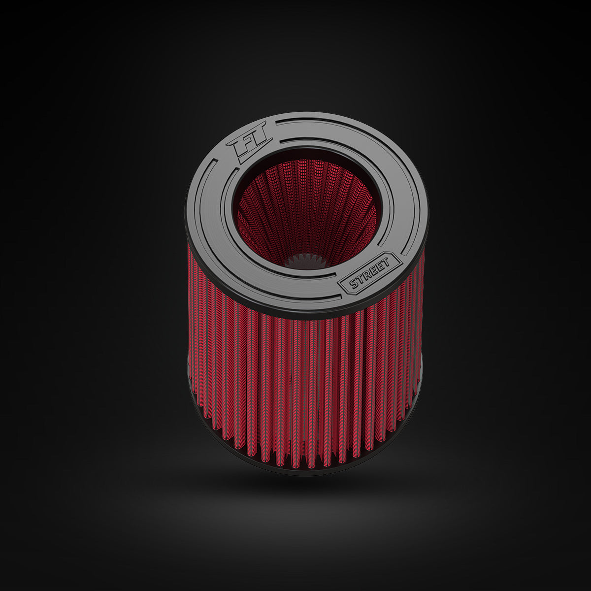 Filtro De Ar Cônico Fueltech Street Duplo Fluxo 3pol e 160mm Vermelho