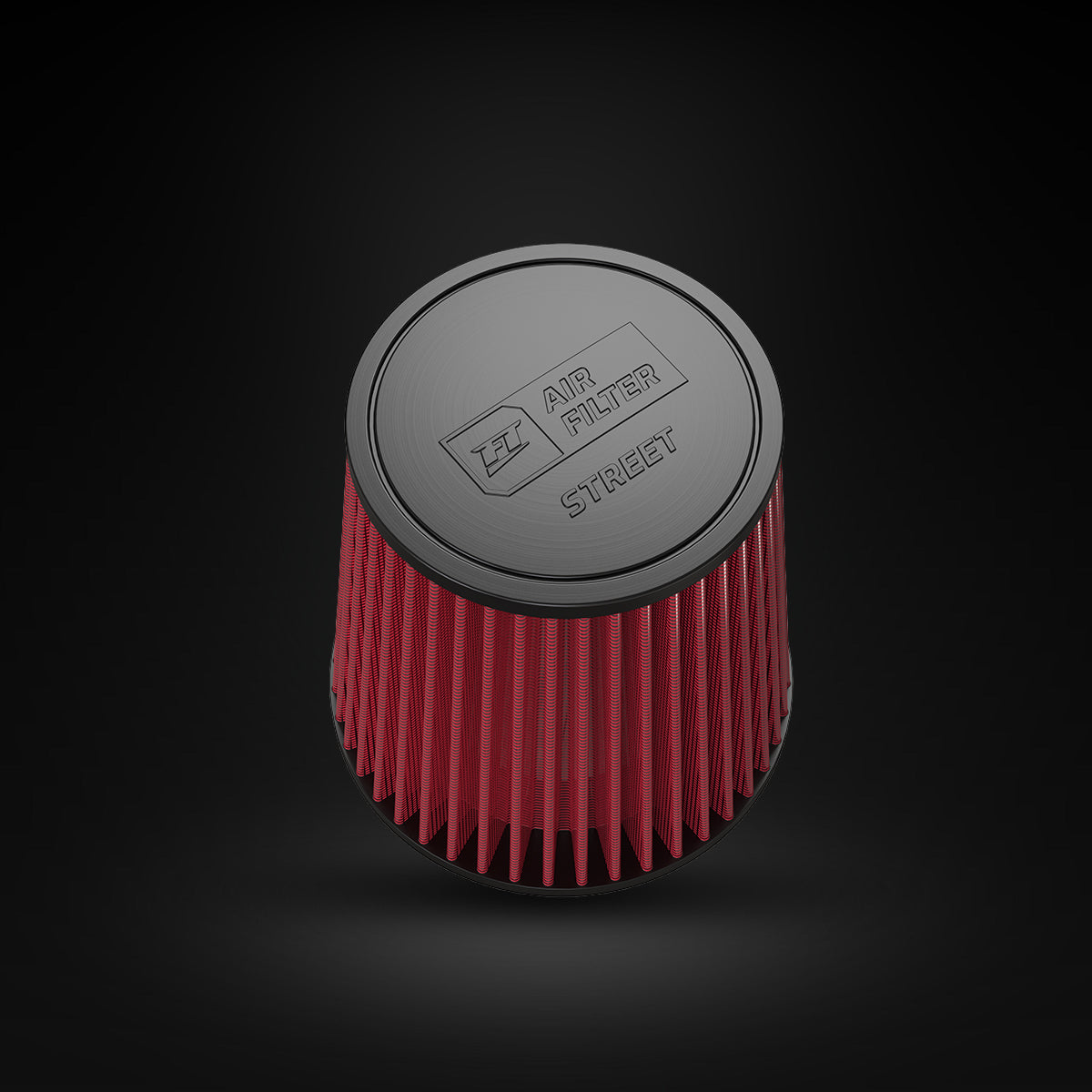 Filtro De Ar Cônico Fueltech Street Alta Performance 3pol e 180mm Mono Fluxo Vermelho