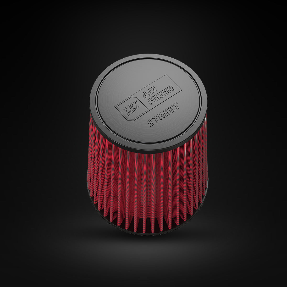 Filtro De Ar Cônico Fueltech Street Alta Performance 3pol e 200mm Mono Fluxo Vermelho