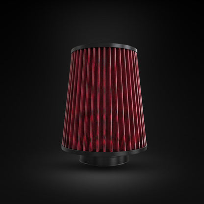 Filtro De Ar Cônico Fueltech Street Alta Performance 3,5pol e 200mm Mono Fluxo Vermelho