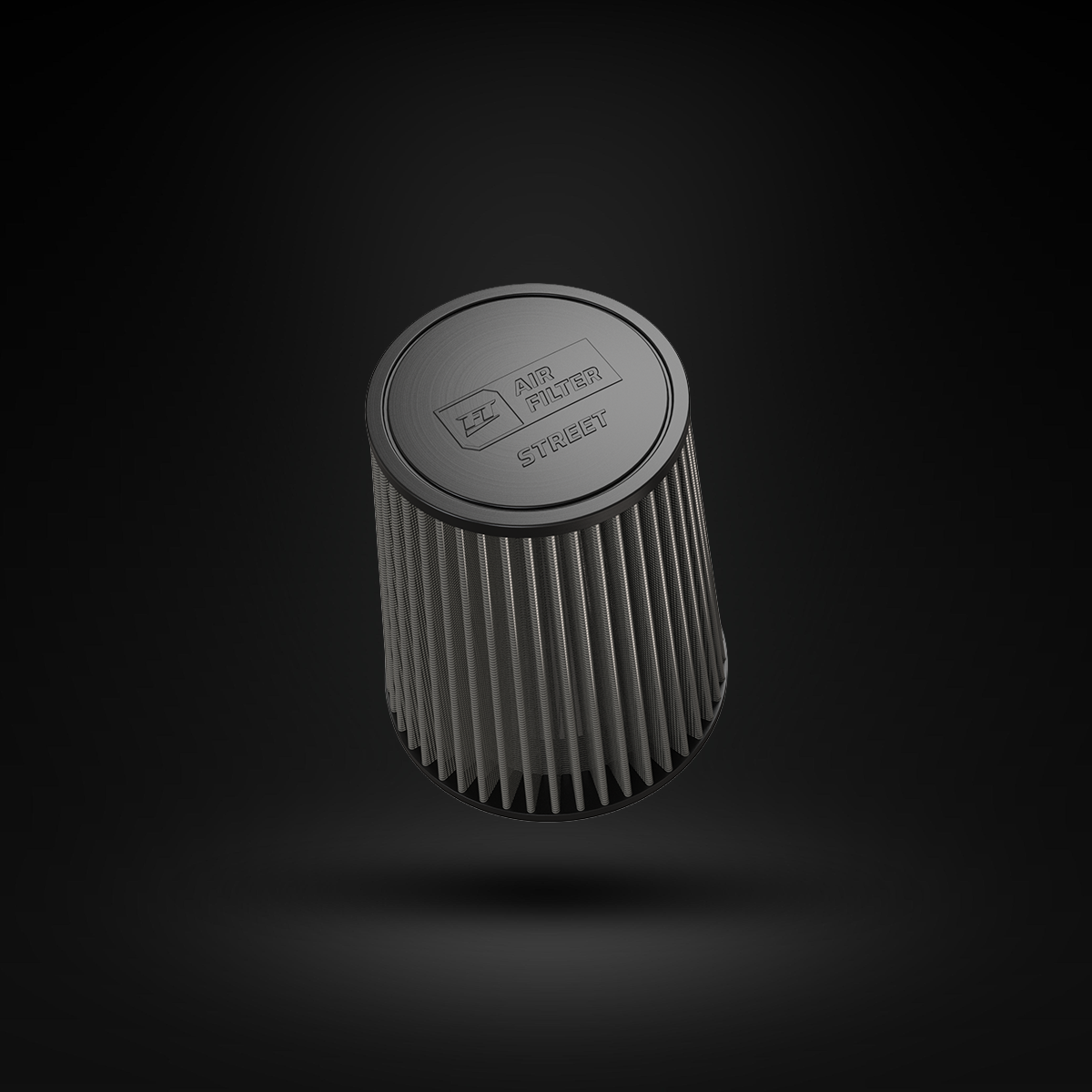 Filtro De Ar Cônico Fueltech Street Alta Performance 4pol e 220mm Mono Fluxo Cinza