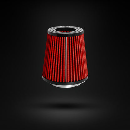 FILTRO DE AR CÔNICO FUELTECH FTL STREET DUPLO FLUXO 2,5POL E 120MM VERMELHO