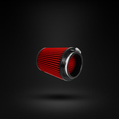 FILTRO DE AR CÔNICO FUELTECH FTL STREET DUPLO FLUXO 3POL E 120MM VERMELHO