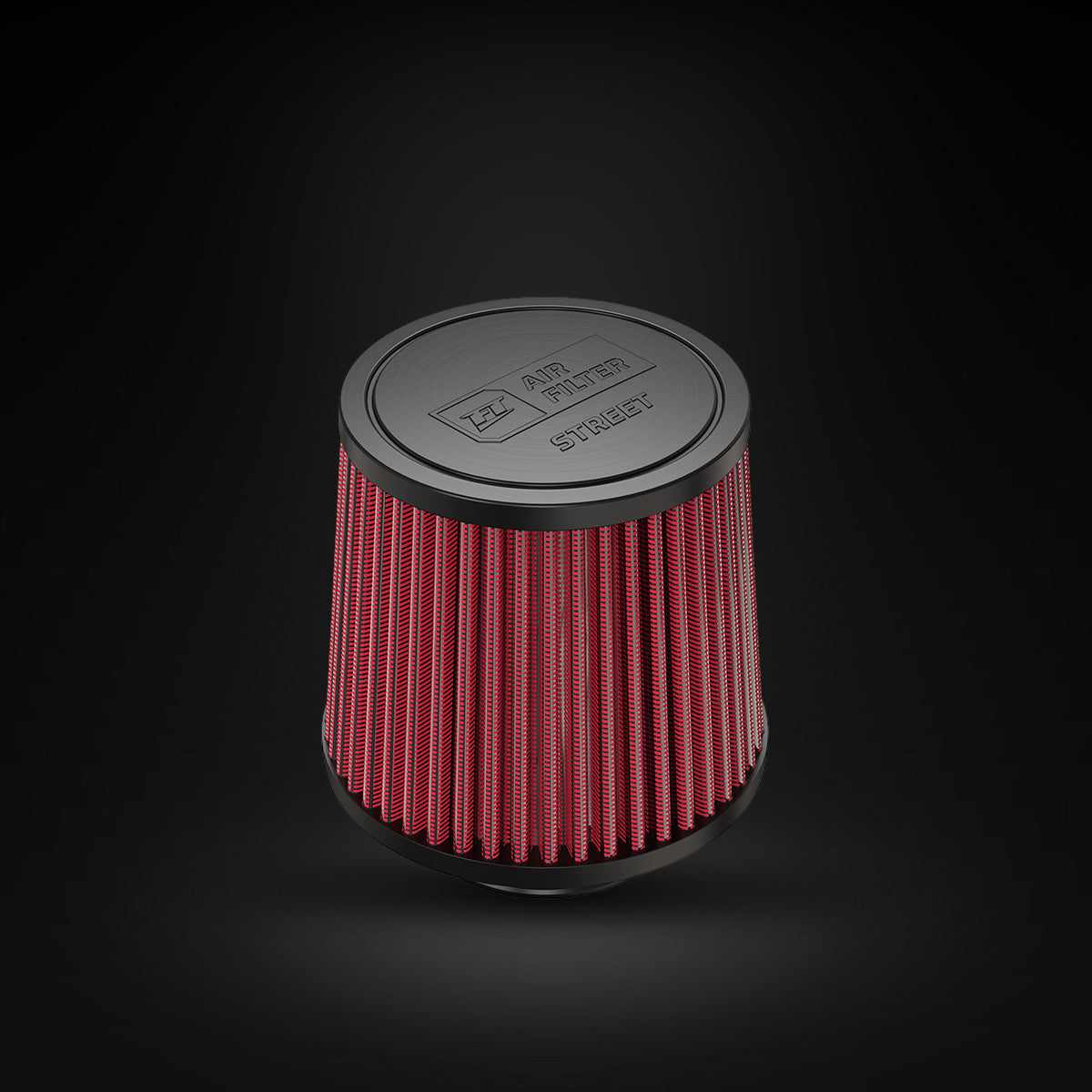 Filtro De Ar Cônico Fueltech Street Mono Fluxo 2,5pol e 120mm Vermelho