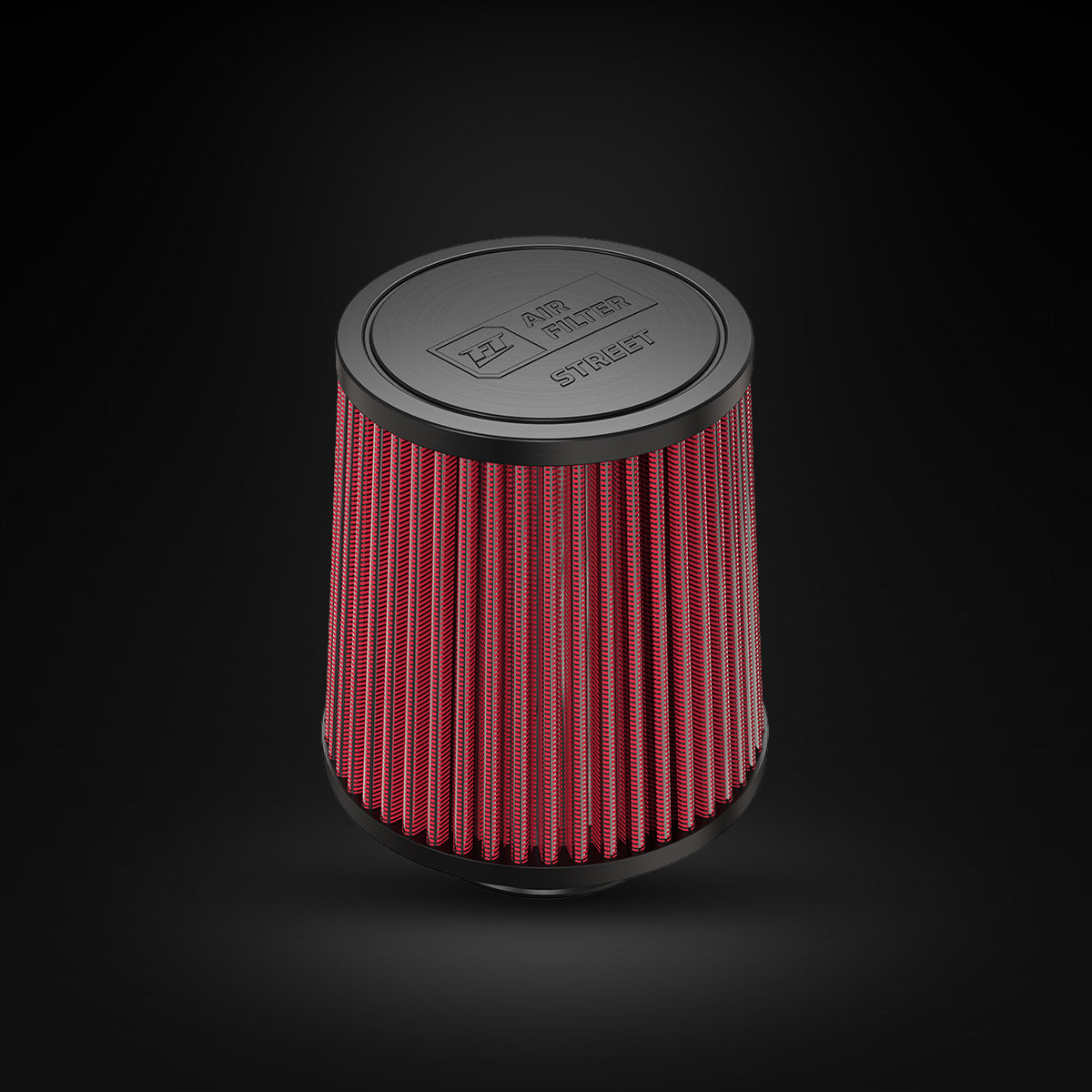 Filtro De Ar Cônico Fueltech Street Mono Fluxo 2,5pol e 140mm Vermelho