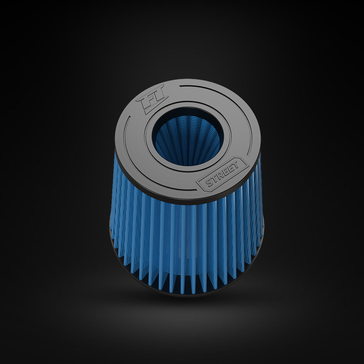 Filtro De Ar Cônico Fueltech Street Alta Performance 3pol e 180mm Duplo Fluxo Azul