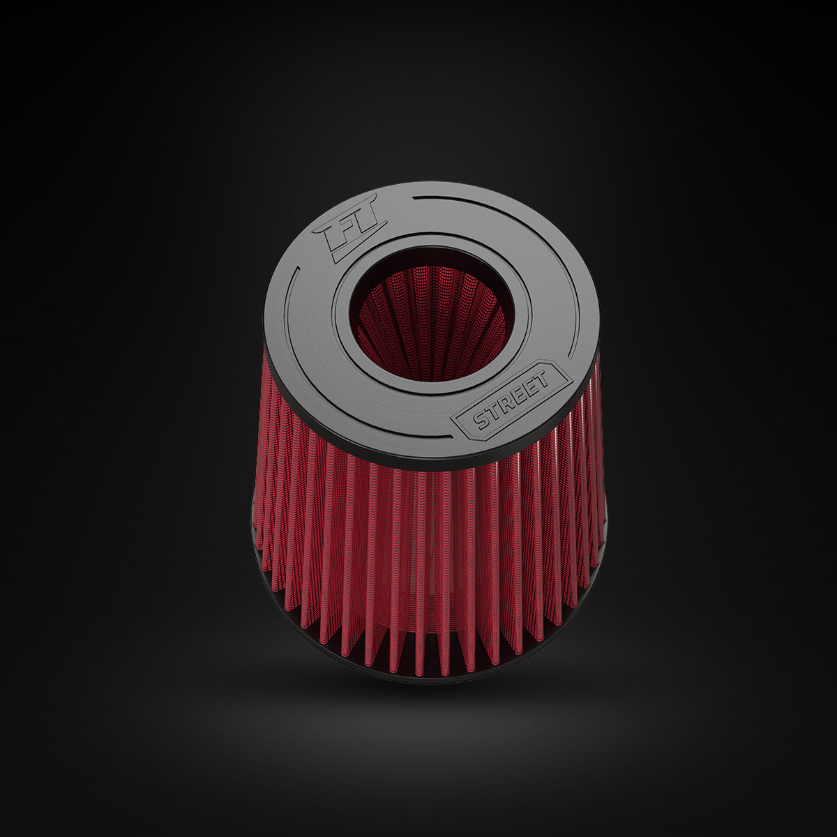 Filtro De Ar Cônico Fueltech Street Alta Performance 3pol e 180mm Duplo Fluxo Vermelha