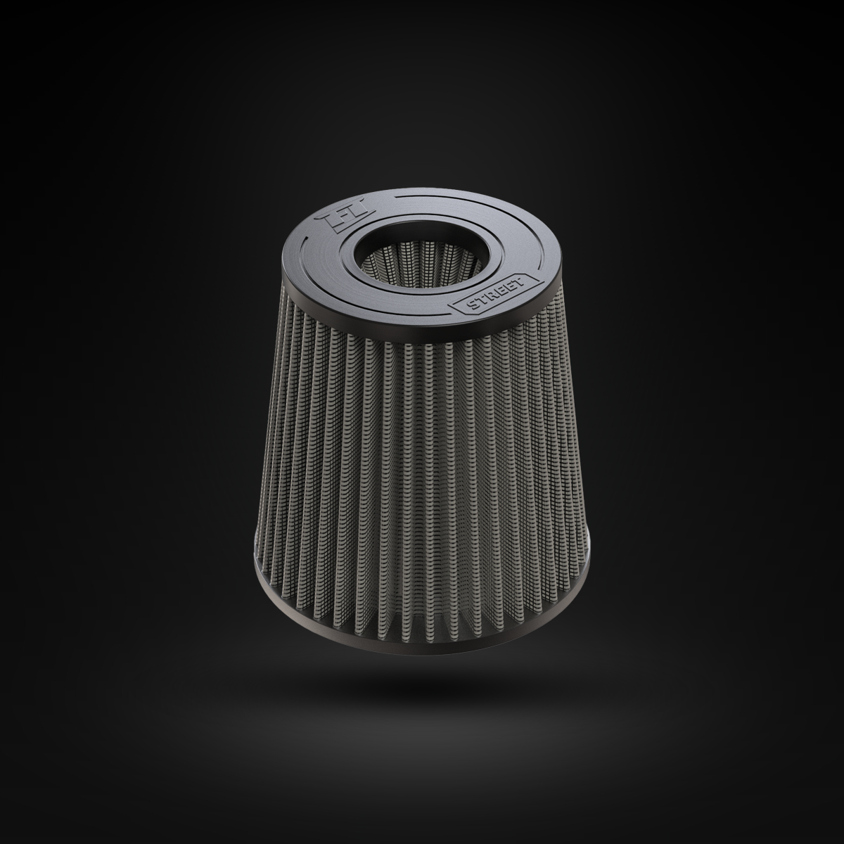 Filtro De Ar Cônico Fueltech Street Alta Performance 3,5pol e 220mm Duplo Fluxo Cinza