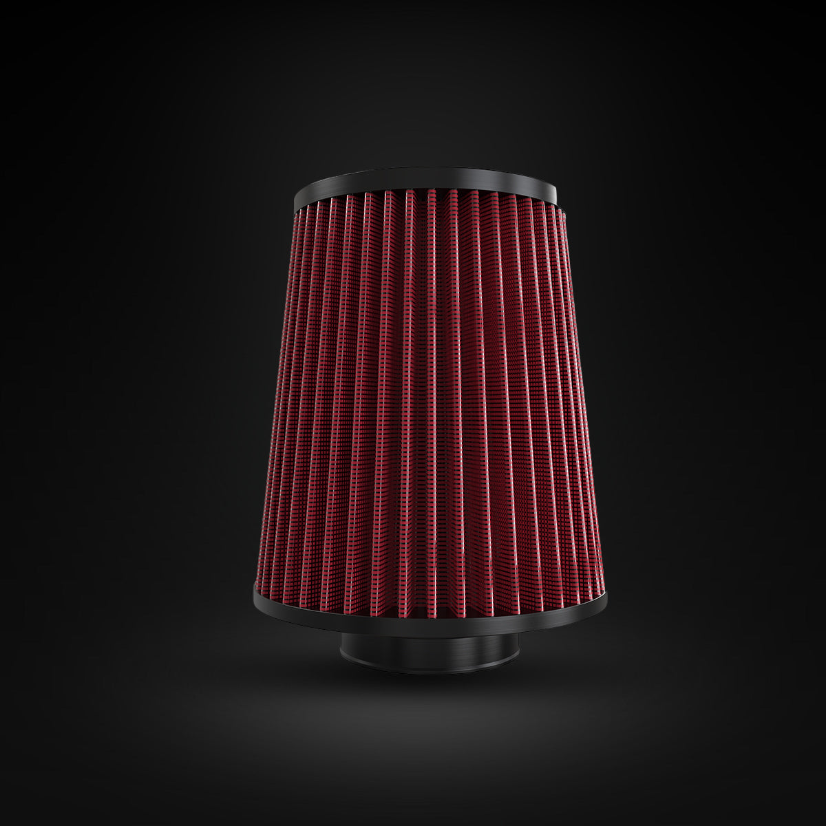 Filtro De Ar Cônico Fueltech Street Alta Performance 3pol e 200mm Duplo Fluxo Vermelho
