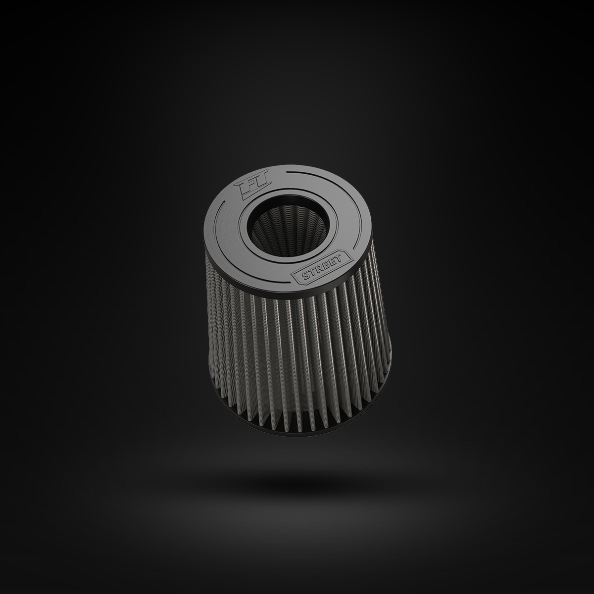 Filtro De Ar Cônico Fueltech Street Alta Performance 3pol e 200mm Duplo Fluxo Cinza
