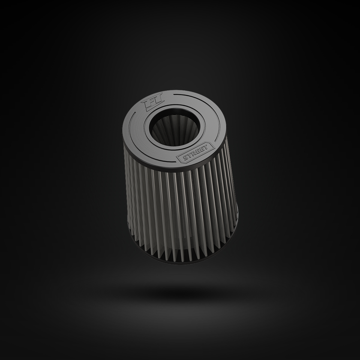 Filtro De Ar Cônico Fueltech Street Alta Performance 3pol e 220mm Duplo Fluxo Cinza