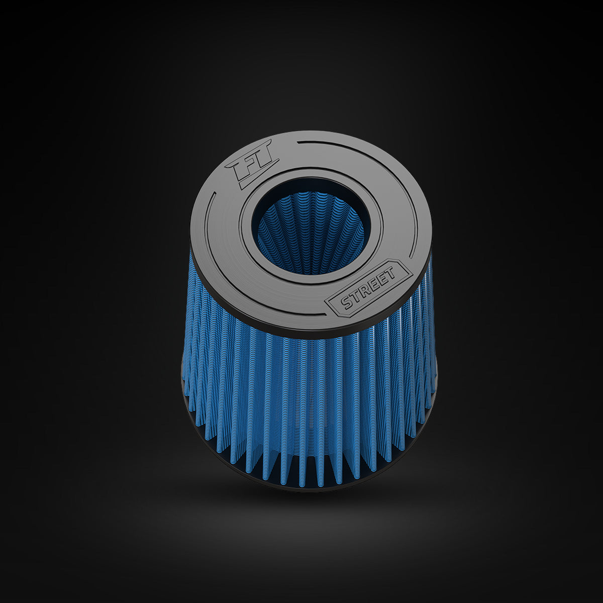 Filtro De Ar Cônico Fueltech Street Alta Performance 3,5pol e 180mm Duplo Fluxo Azul