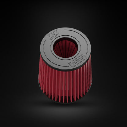 Filtro De Ar Cônico Fueltech Street Alta Performance 3,5pol e 180mm Duplo Fluxo Vermelho