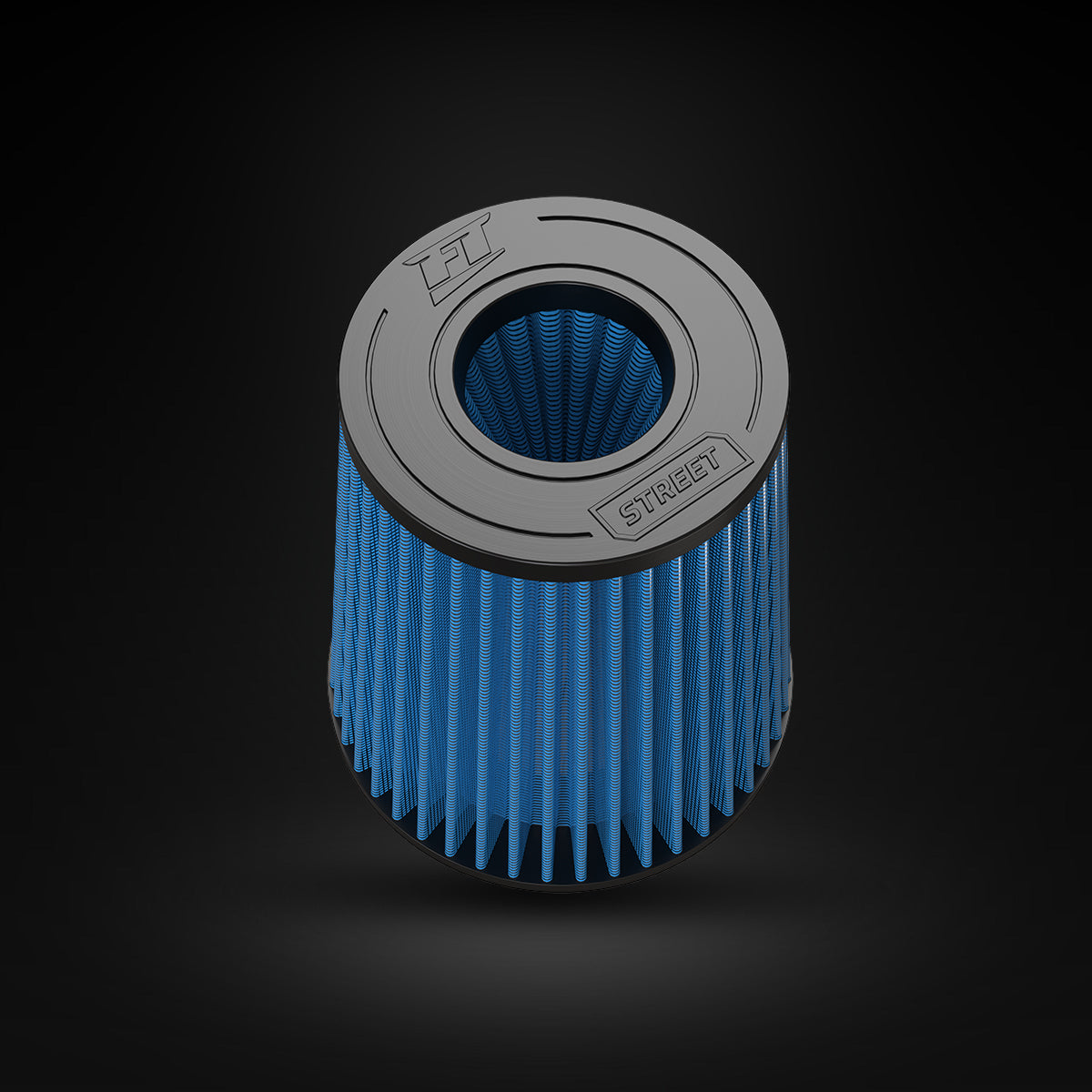 Filtro De Ar Cônico Fueltech Street Alta Performance 3,5pol e 200mm Duplo Fluxo Azul