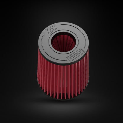 Filtro De Ar Cônico Fueltech Street Alta Performance 3,5pol e 200mm Duplo Fluxo Vermelho