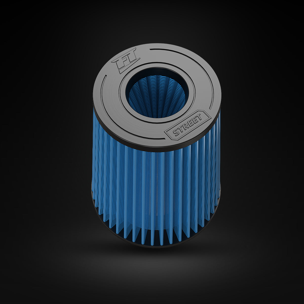 Filtro De Ar Cônico Fueltech Street Alta Performance 3,5pol e 220mm Duplo Fluxo Azul