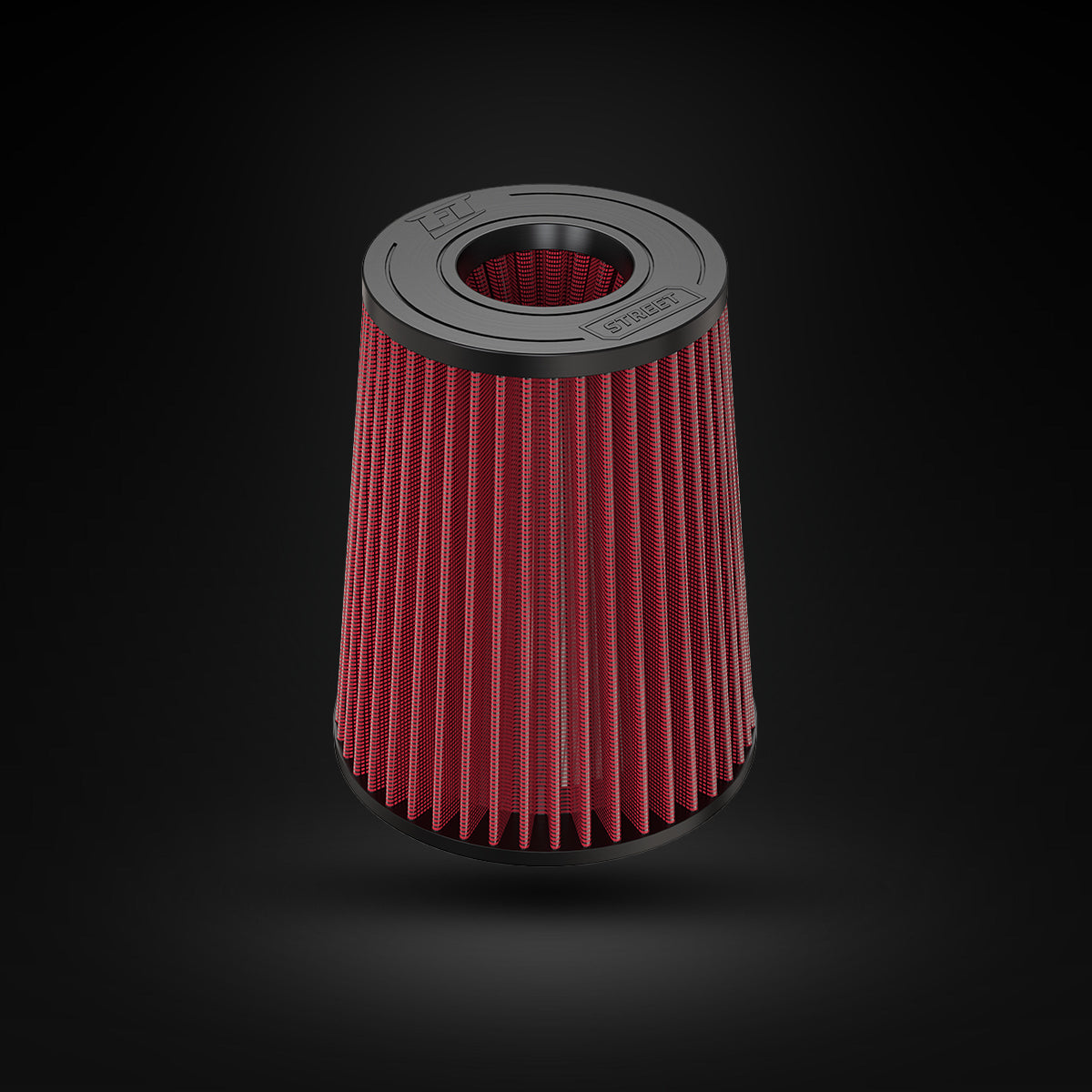 Filtro De Ar Cônico Fueltech Street Alta Performance 3,5pol e 220mm Duplo Fluxo Vermelho