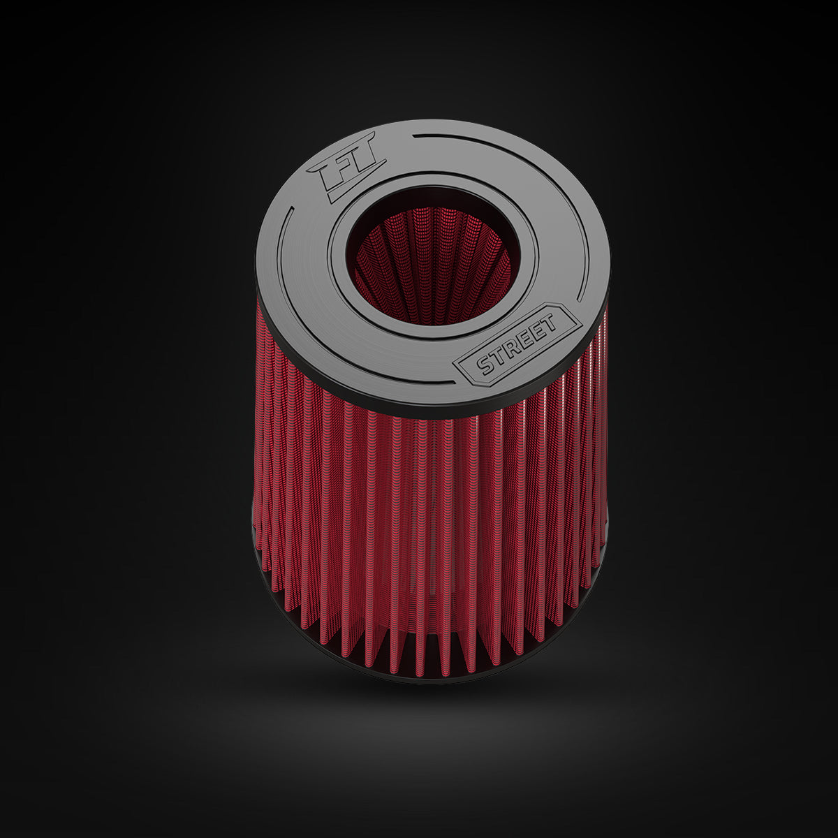 Filtro De Ar Cônico Fueltech Street Alta Performance 3,5pol e 220mm Duplo Fluxo Vermelho