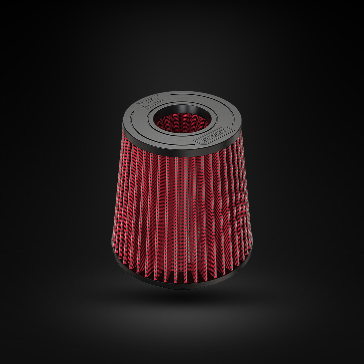 Filtro De Ar Cônico Fueltech Street Alta Performance 4pol e 180mm Duplo Fluxo Vermelho