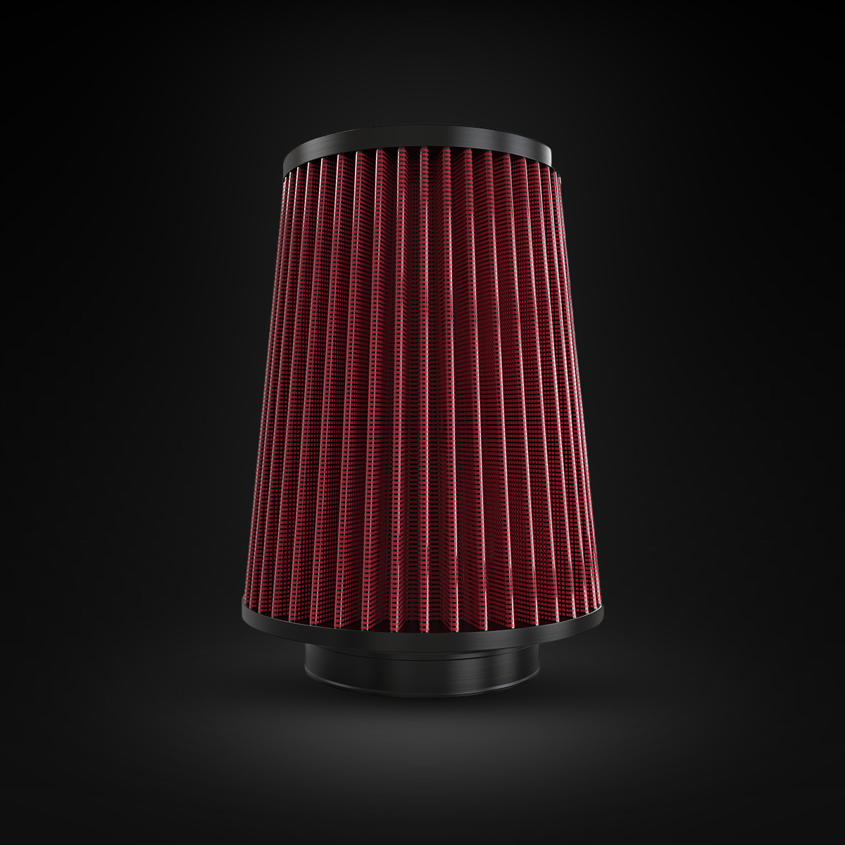 Filtro De Ar Cônico Fueltech Street Alta Performance 4pol e 220mm Duplo Fluxo Vermelho