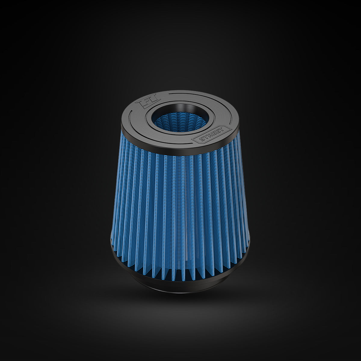 Filtro De Ar Cônico Fueltech Street Alta Performance 5pol e 180mm Duplo Fluxo Azul