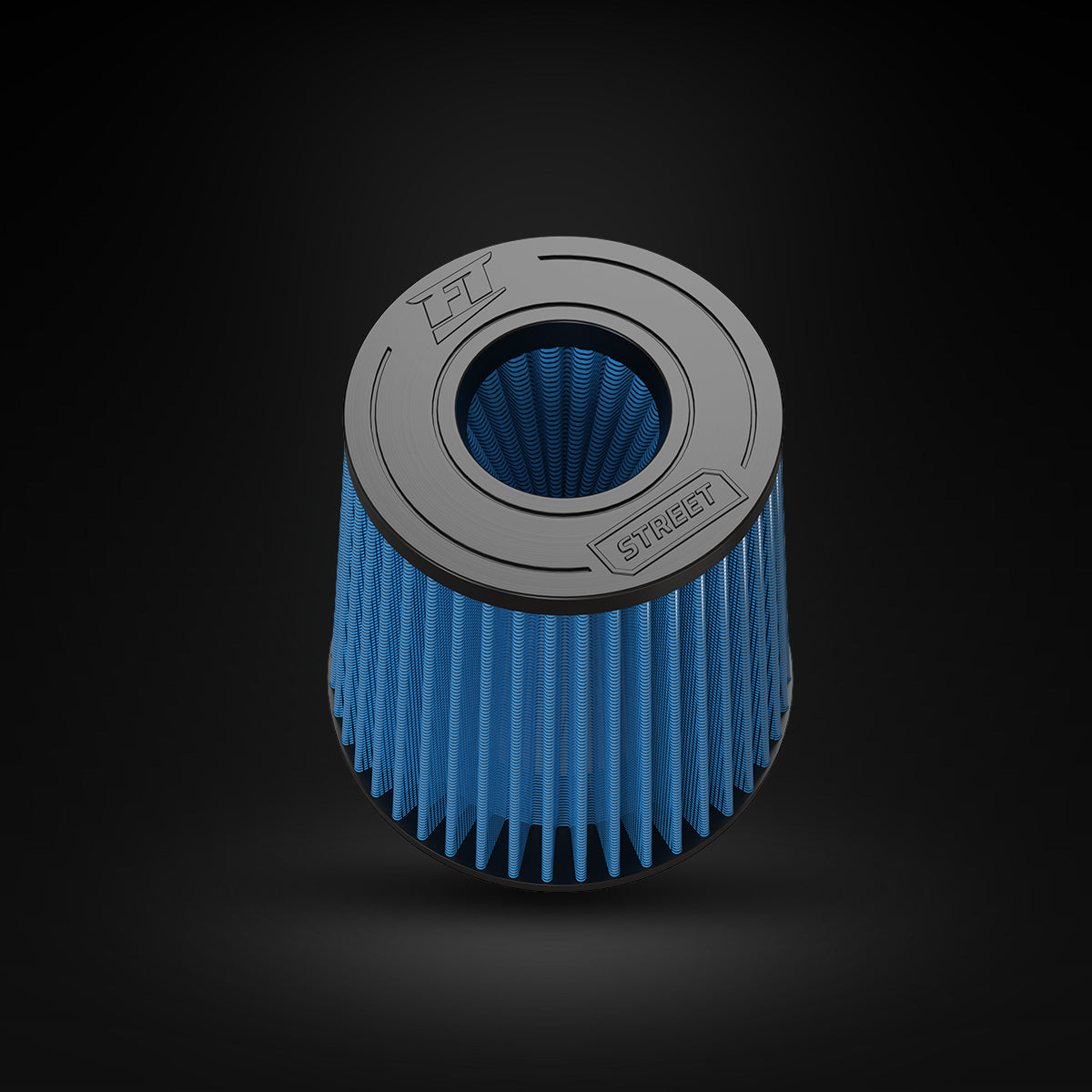 Filtro De Ar Cônico Fueltech Street Alta Performance 5pol e 180mm Duplo Fluxo Azul