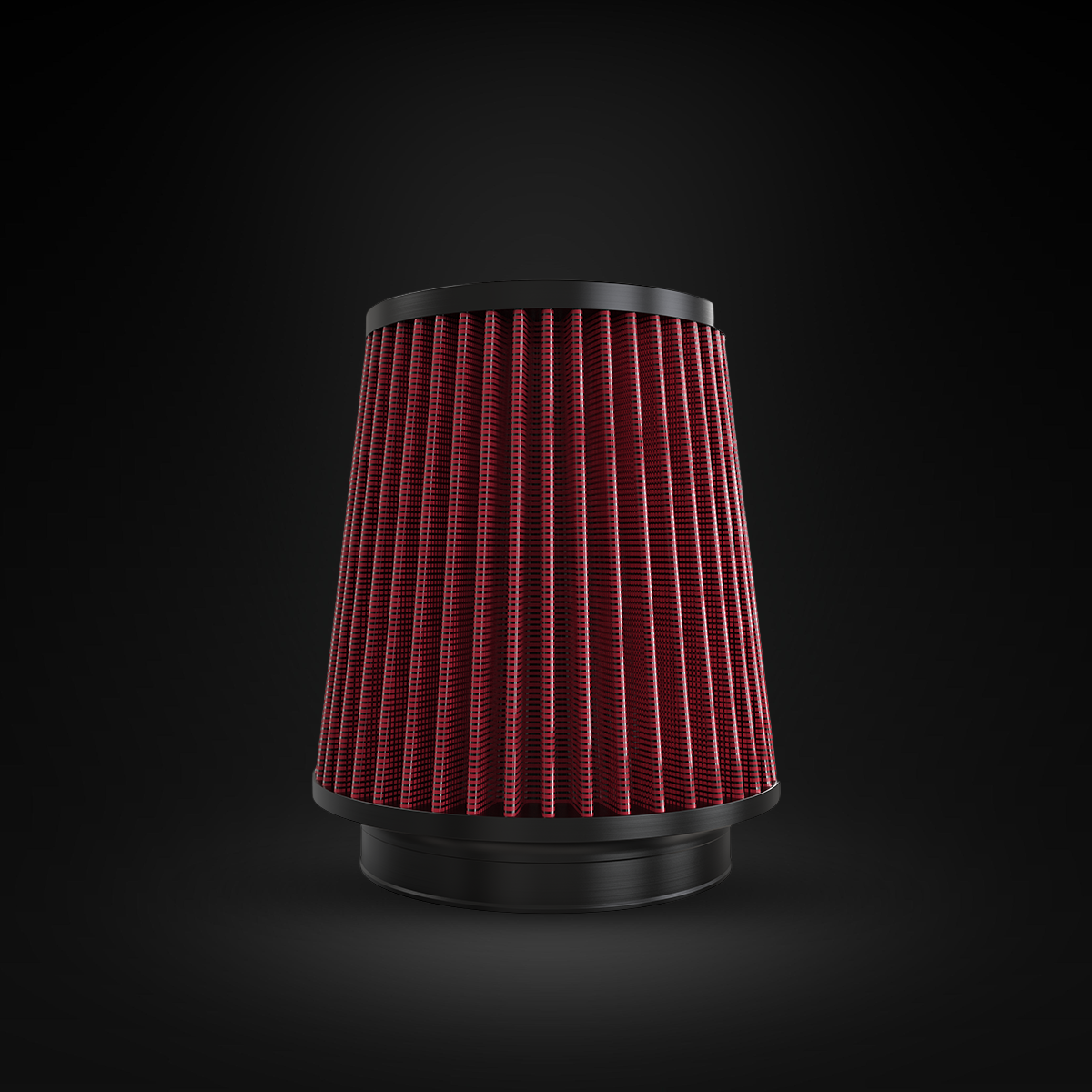 Filtro De Ar Cônico Fueltech Street Alta Performance 5pol e 180mm Duplo Fluxo Vermelho