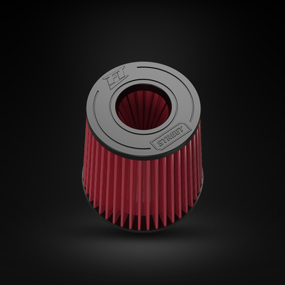 Filtro De Ar Cônico Fueltech Street Alta Performance 5pol e 180mm Duplo Fluxo Vermelho