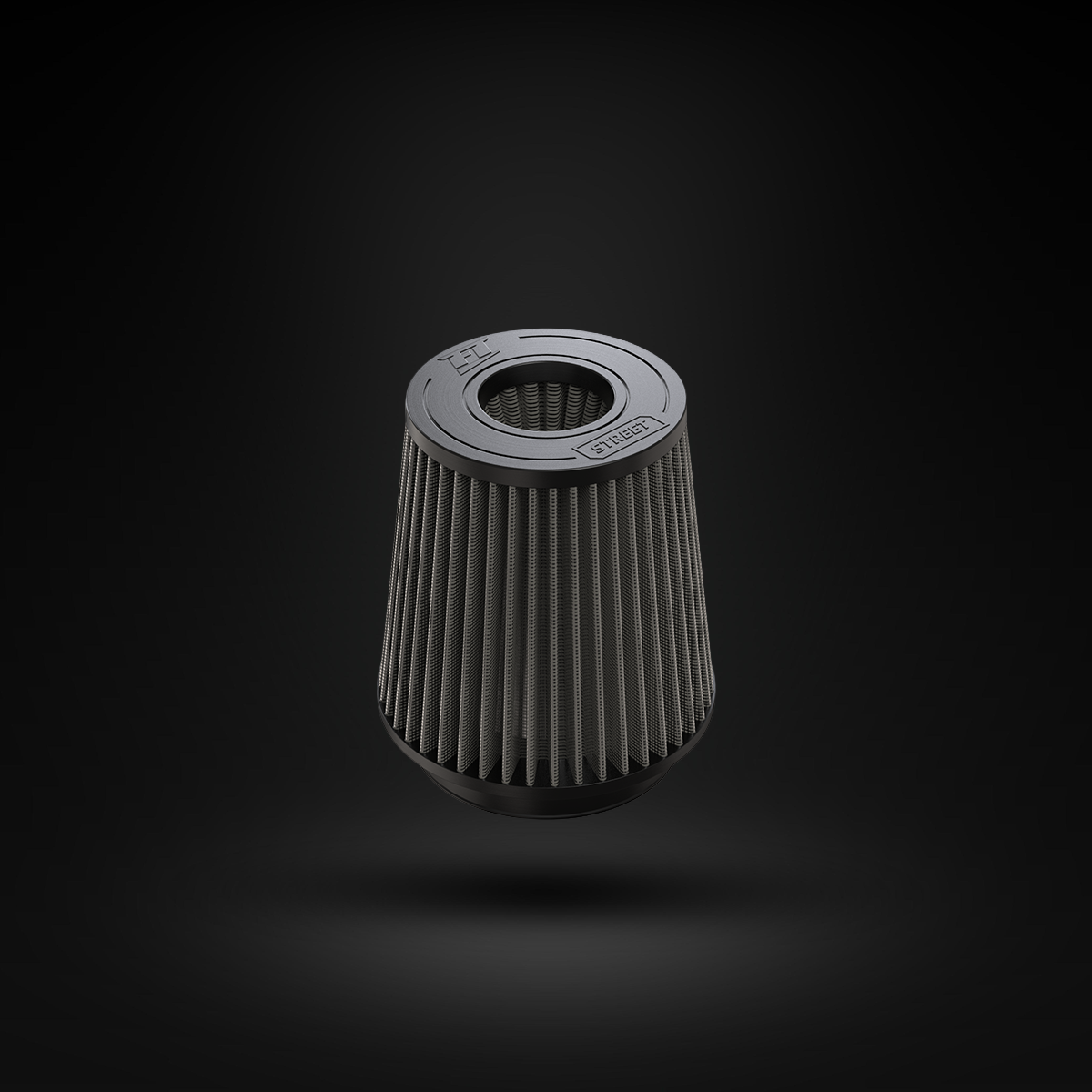 Filtro De Ar Cônico Fueltech Street Alta Performance 5pol e 180mm Duplo Fluxo Cinza