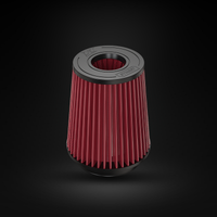 Filtro De Ar Cônico Fueltech Street Alta Performance 5pol e 200mm Duplo Fluxo Vermelho